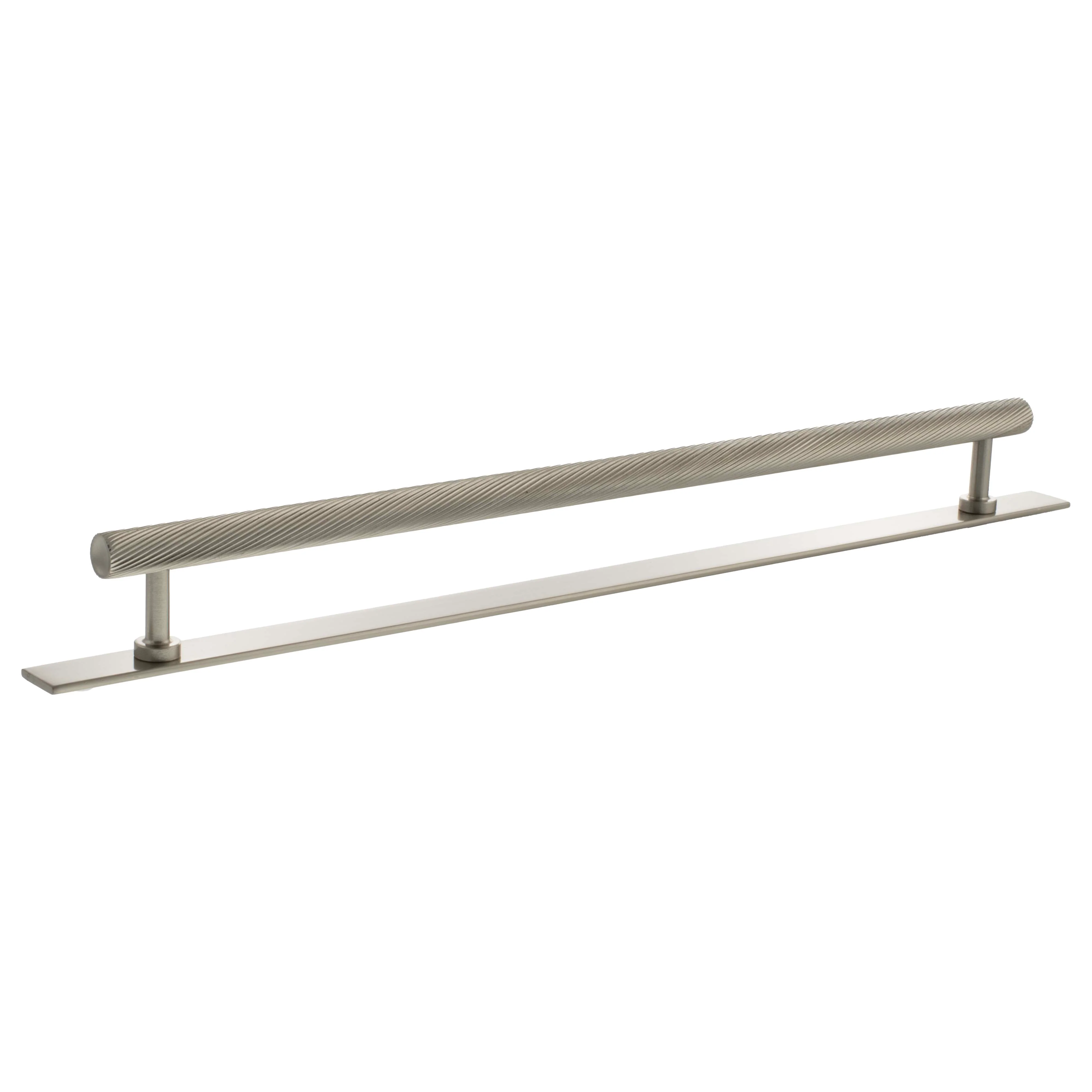 Millhouse Brass Paddington Spiral T-Bar Cabinet Pull Handle on Backplate 320mm - Image 2