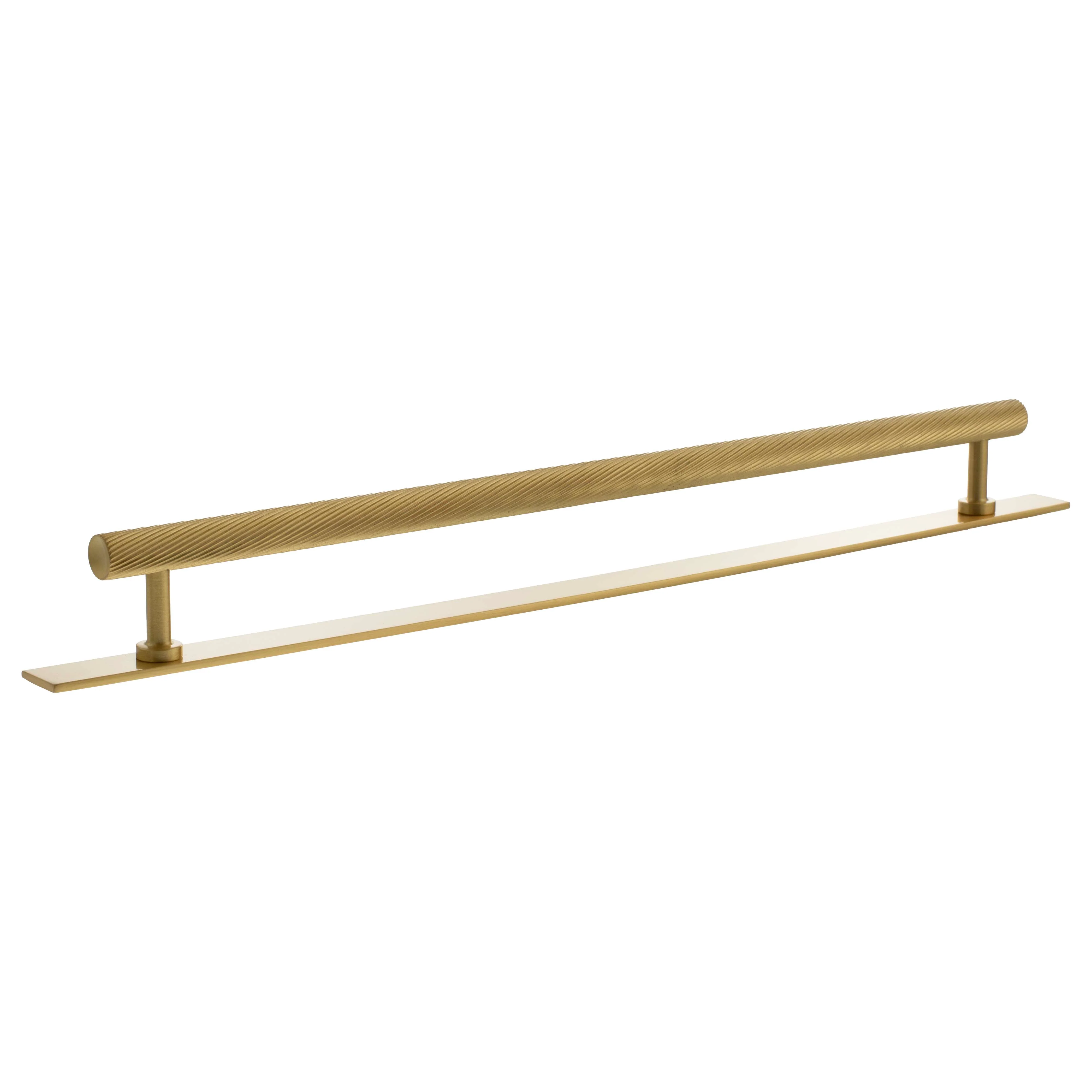 Millhouse Brass Paddington Spiral T-Bar Cabinet Pull Handle on Backplate 320mm - Image 3