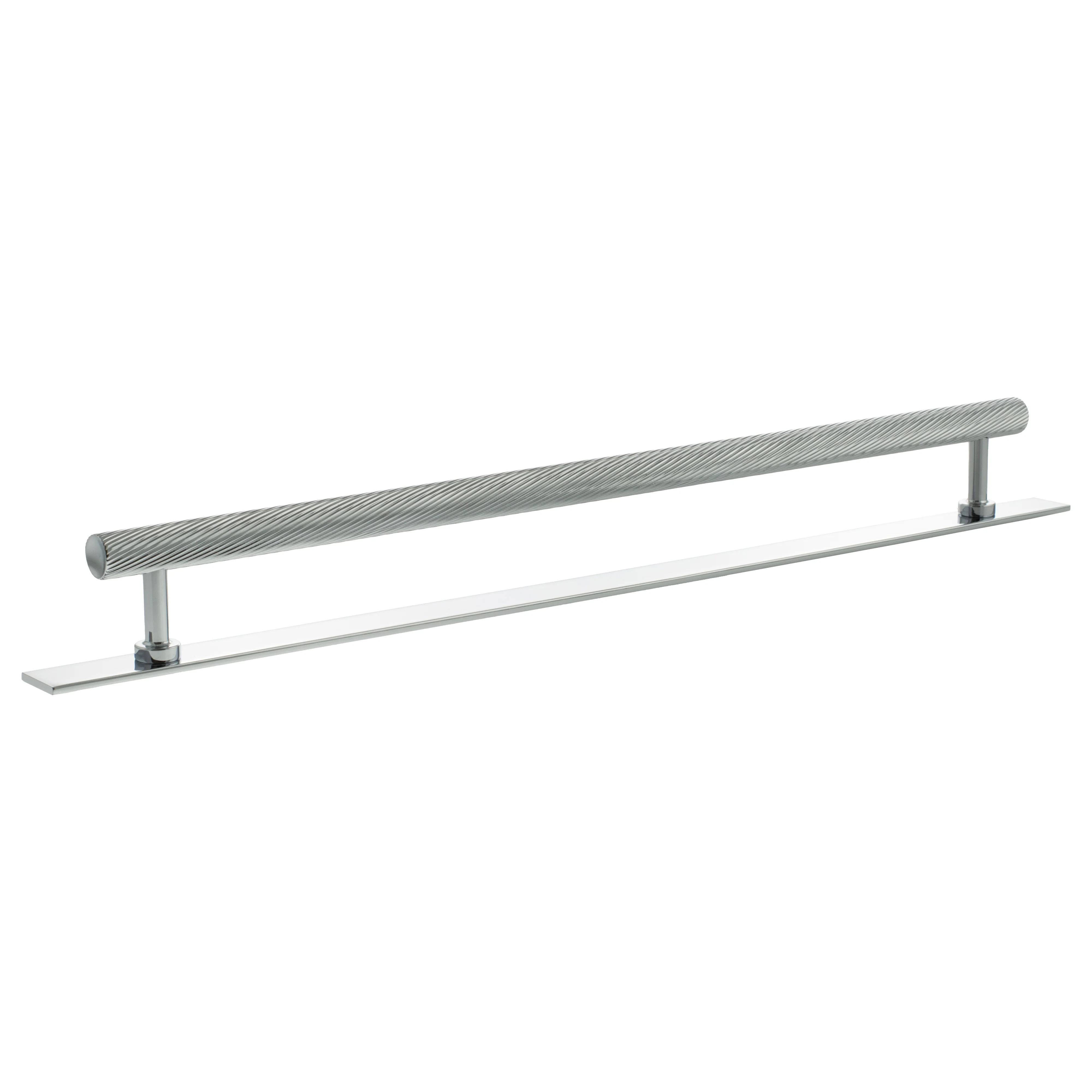 Millhouse Brass Paddington Spiral T-Bar Cabinet Pull Handle on Backplate 320mm - Image 4
