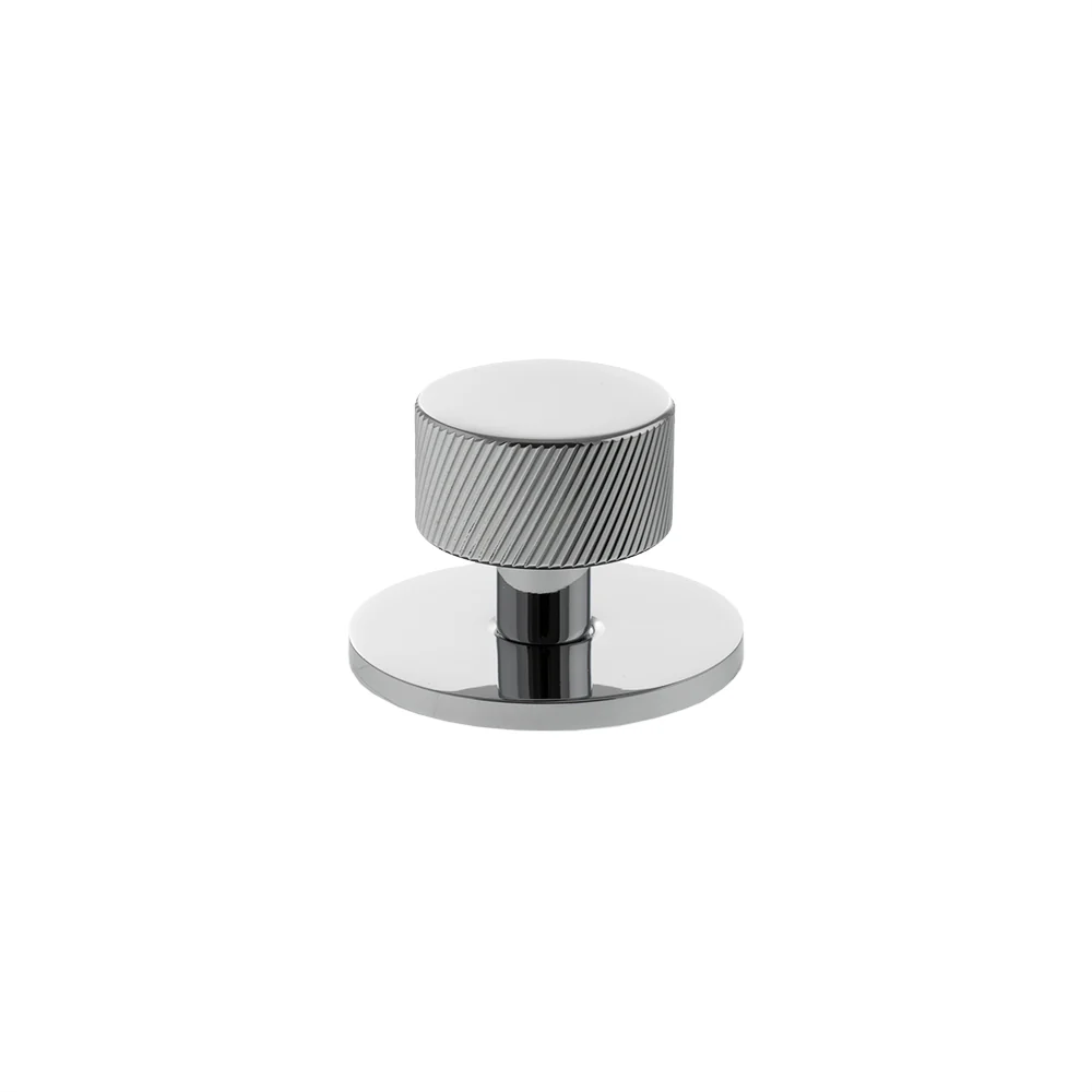 Millhouse Brass Paddington Spiral Round Cabinet Knob Handle on Backplate - Image 4