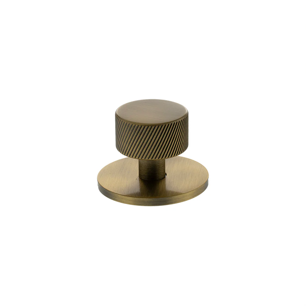 Millhouse Brass Paddington Spiral Round Cabinet Knob Handle on Backplate - Image 6