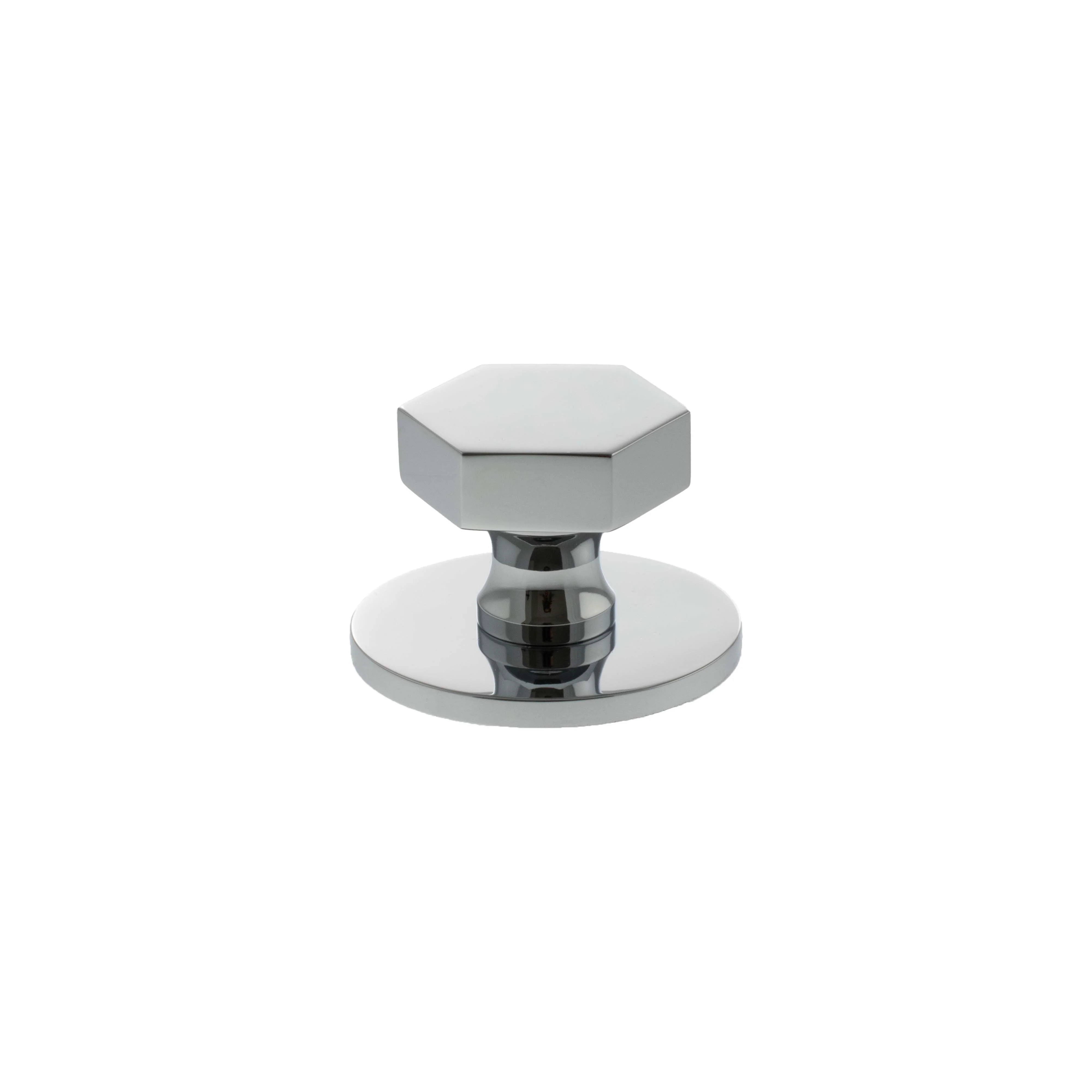 Millhouse Brass Pennington Hexagonal Cabinet Knob Handle on Backplate - Image 4