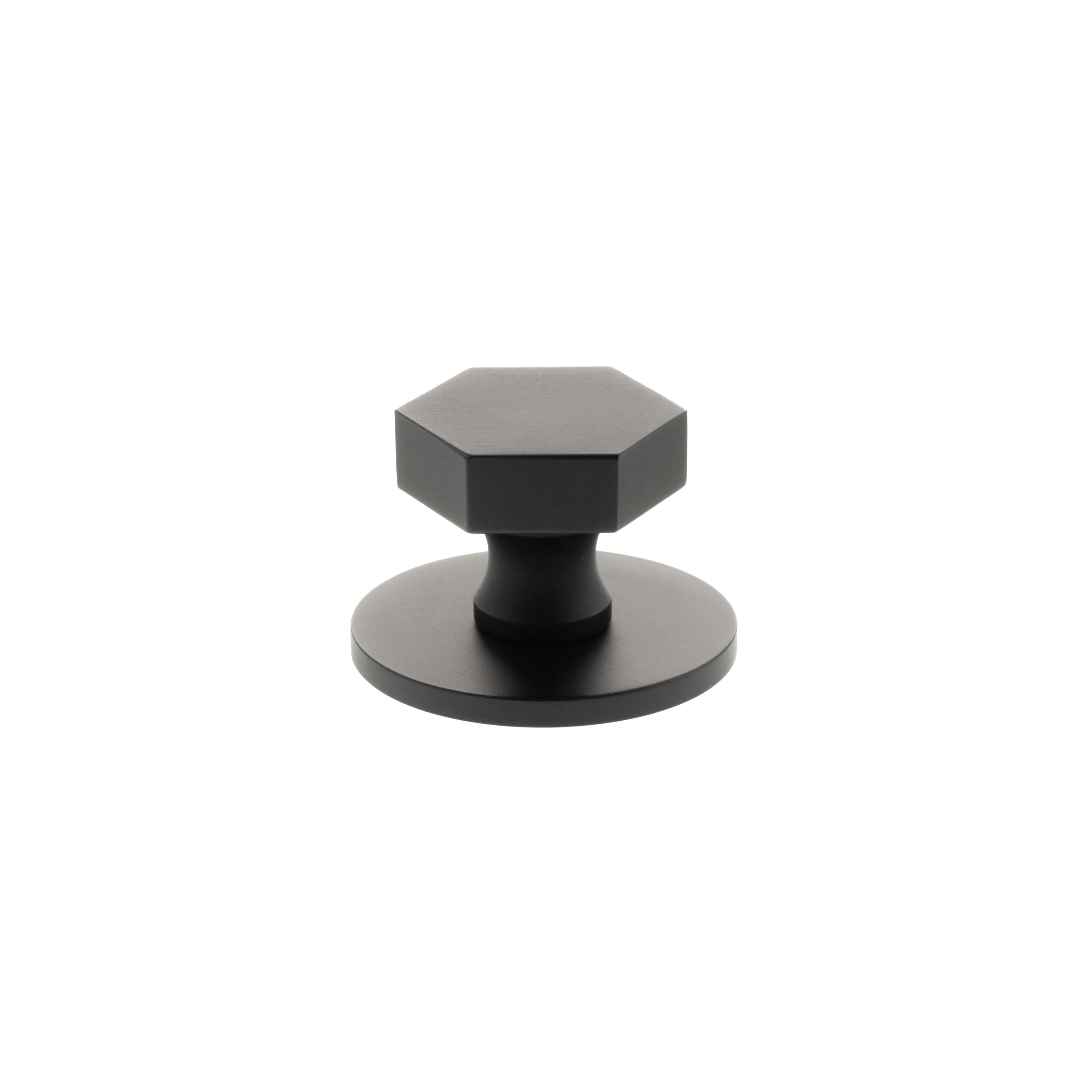Millhouse Brass Pennington Hexagonal Cabinet Knob Handle on Backplate - Image 5