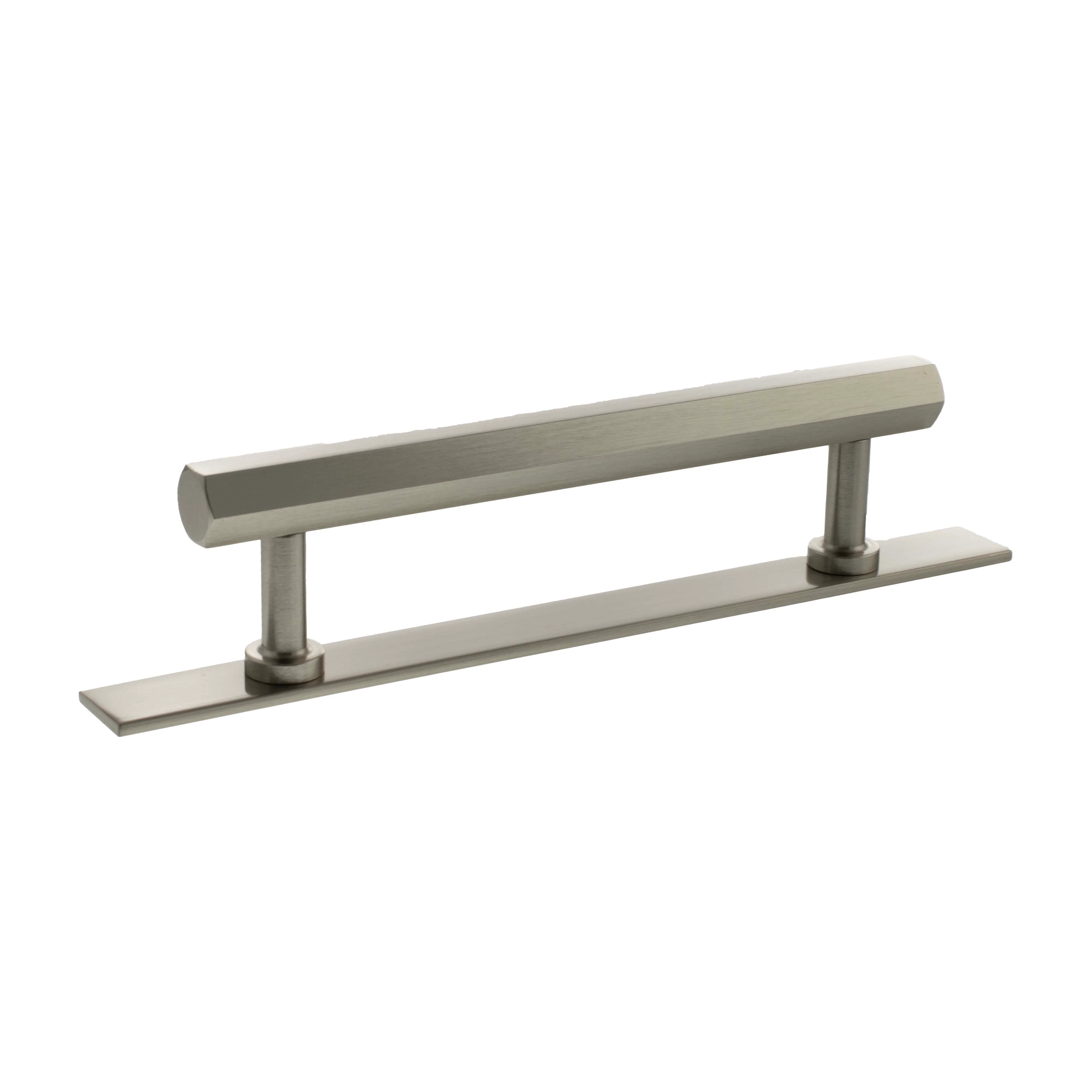 Millhouse Brass Pennington Hexagonal T-Bar Cabinet Pull Handle on Backplate 128mm - Image 2