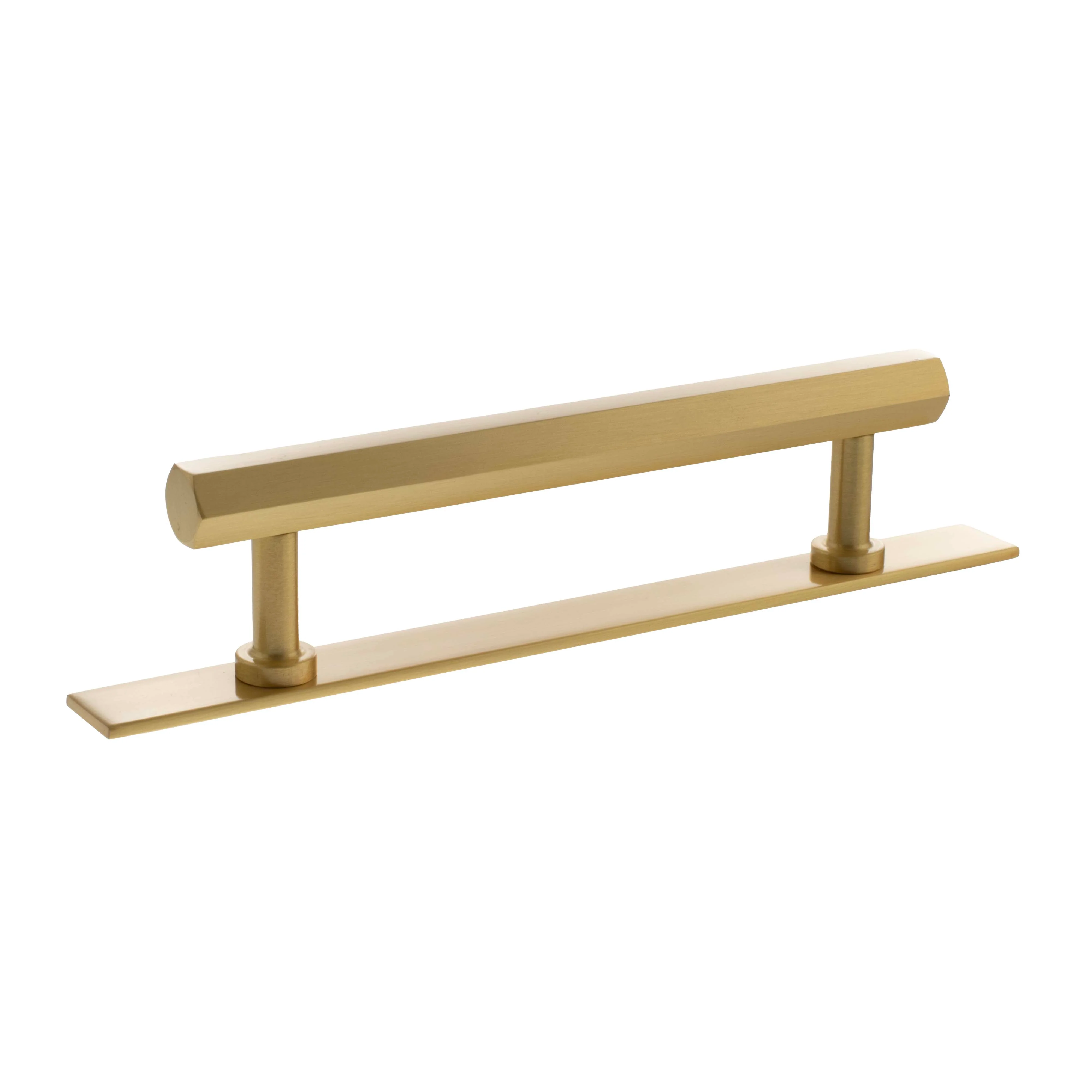 Millhouse Brass Pennington Hexagonal T-Bar Cabinet Pull Handle on Backplate 128mm - Image 3