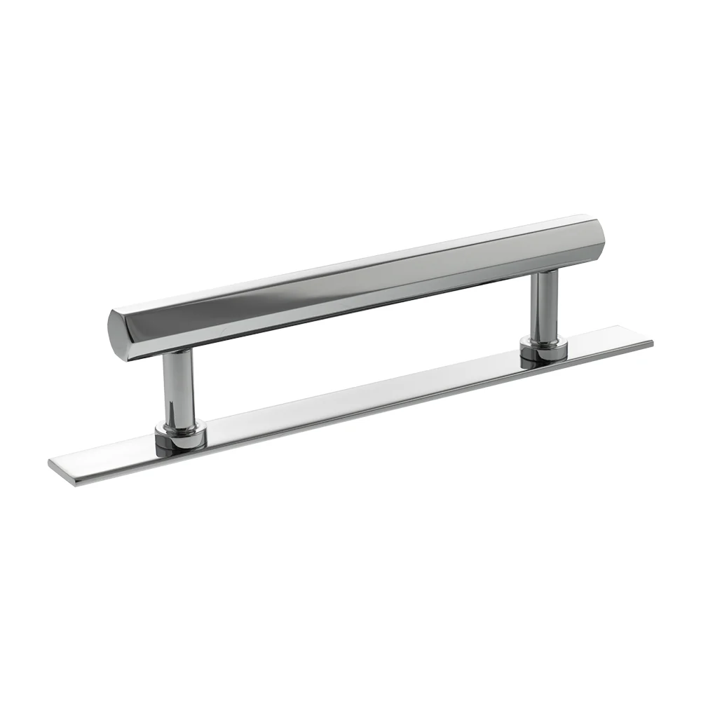 Millhouse Brass Pennington Hexagonal T-Bar Cabinet Pull Handle on Backplate 128mm - Image 4