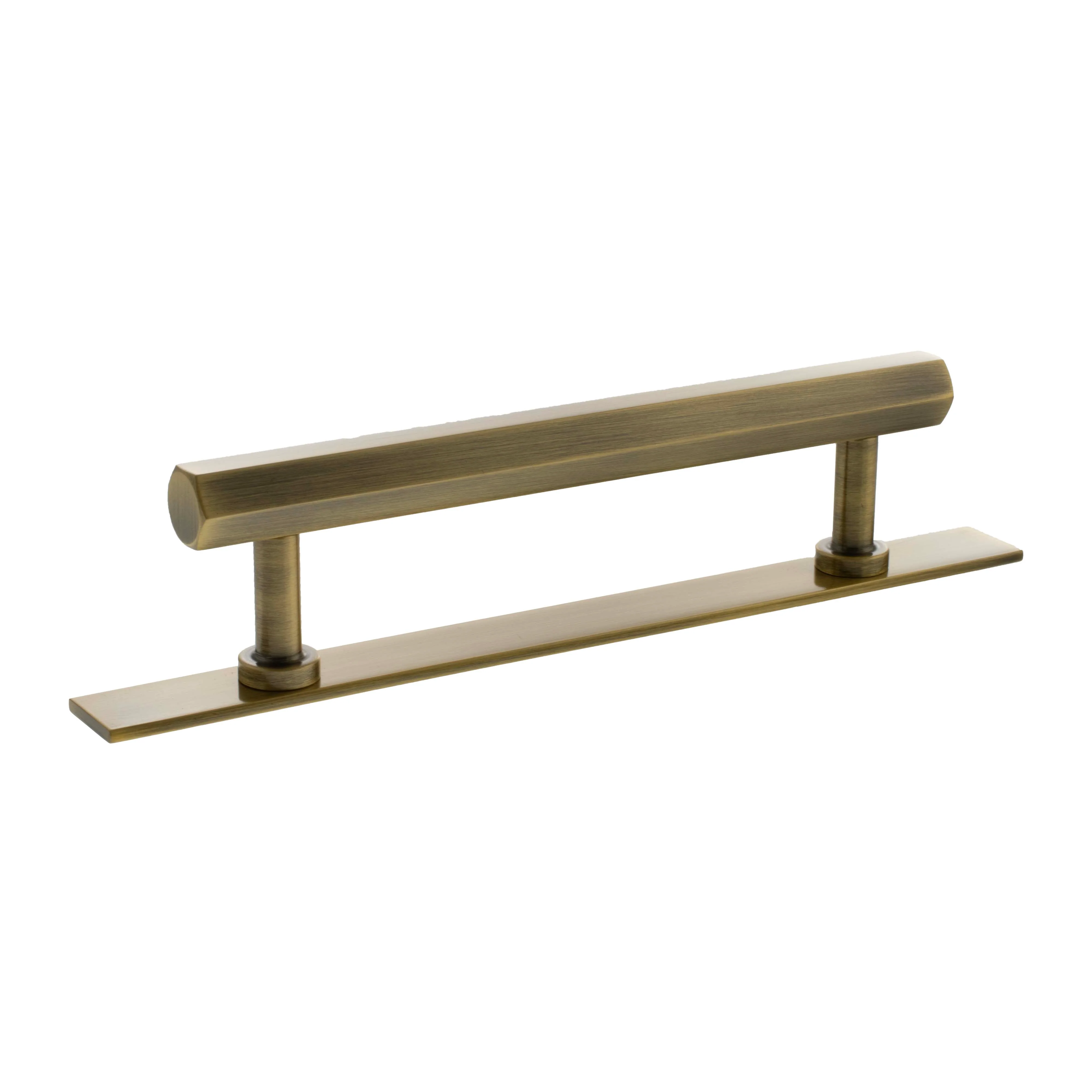 Millhouse Brass Pennington Hexagonal T-Bar Cabinet Pull Handle on Backplate 128mm - Image 6