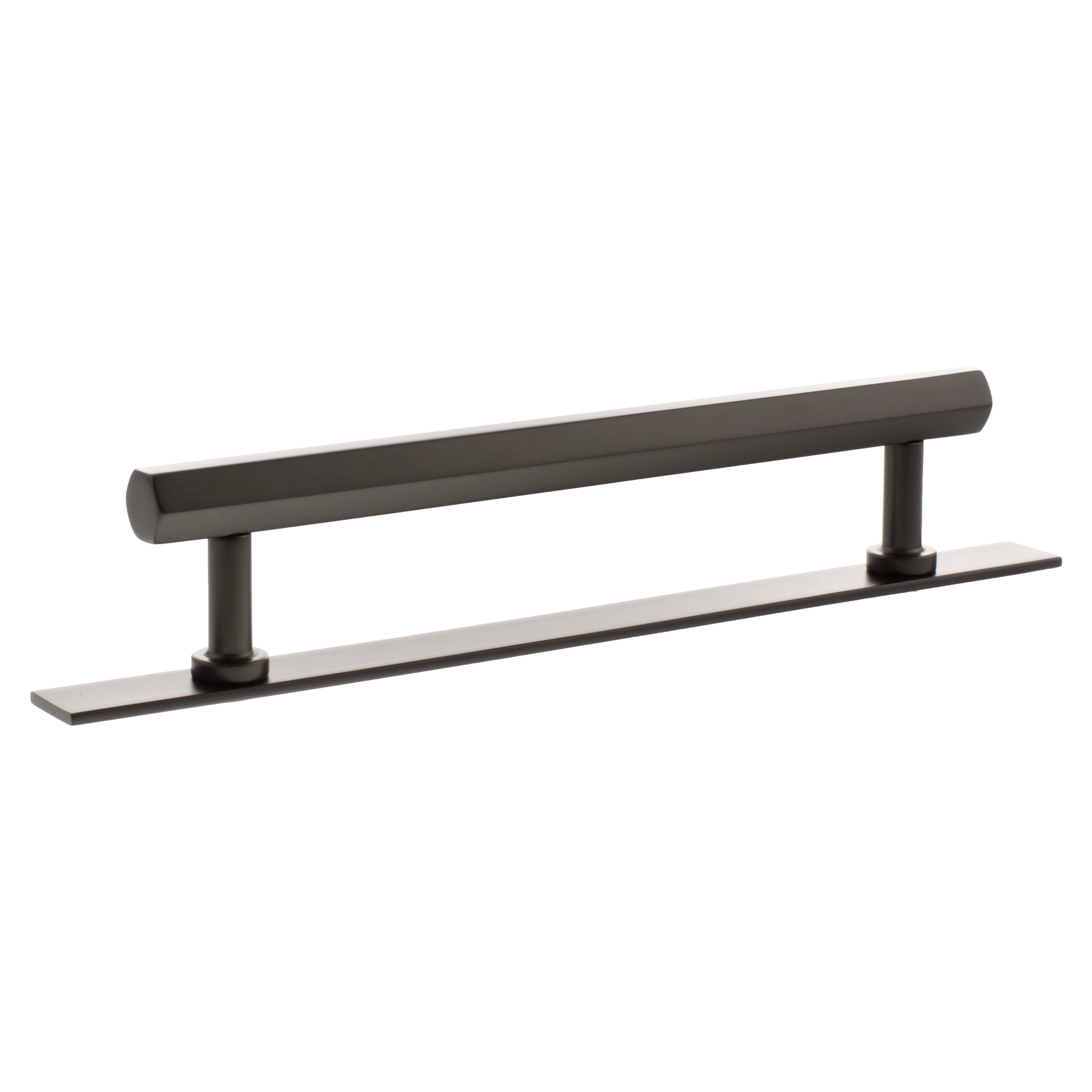 Millhouse Brass Pennington Hexagonal T-Bar Cabinet Pull Handle on Backplate 160mm