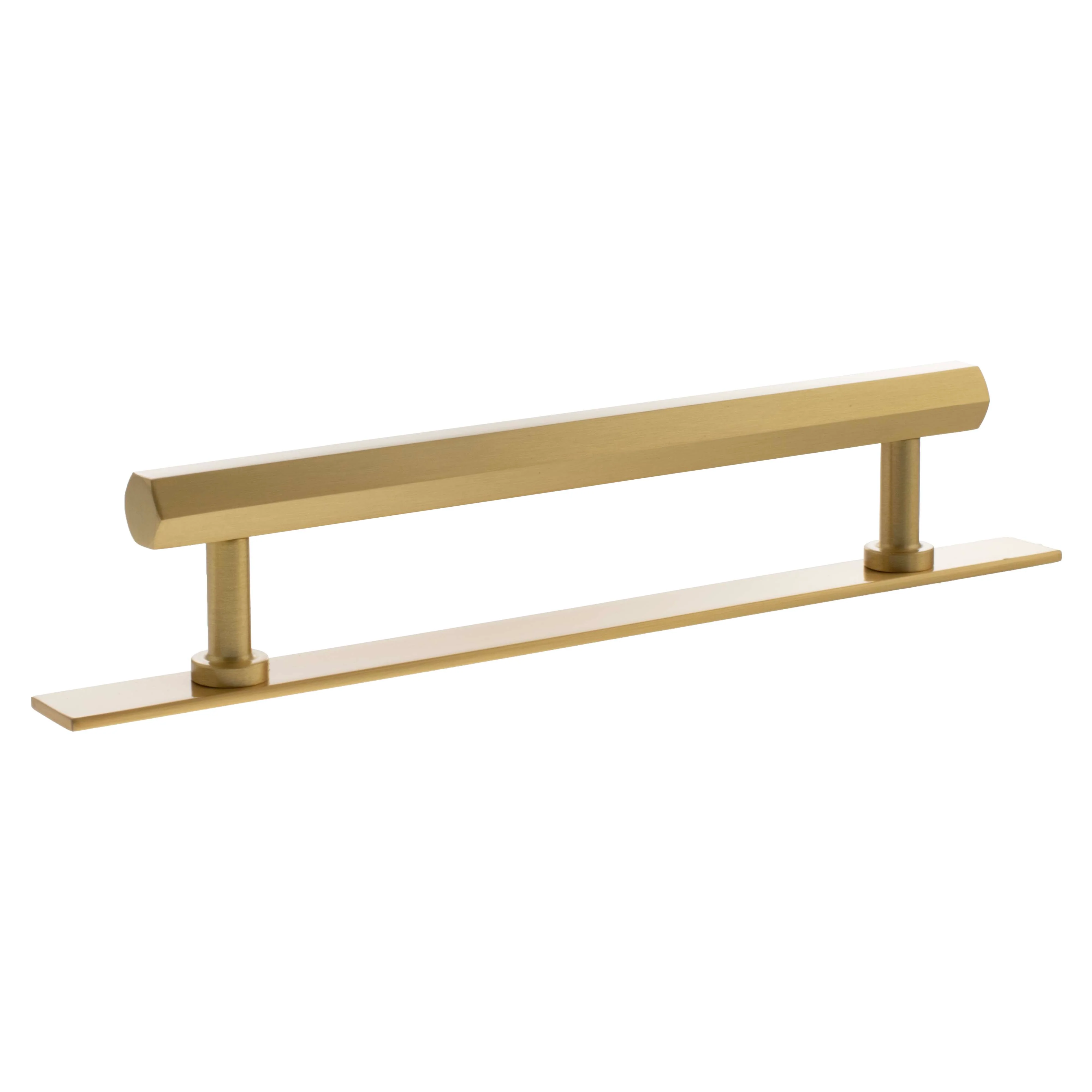Millhouse Brass Pennington Hexagonal T-Bar Cabinet Pull Handle on Backplate 160mm - Image 3
