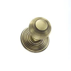 Old English Ripon Solid Brass Reeded Mortice Knob on Concealed Fix Rose - Image 4