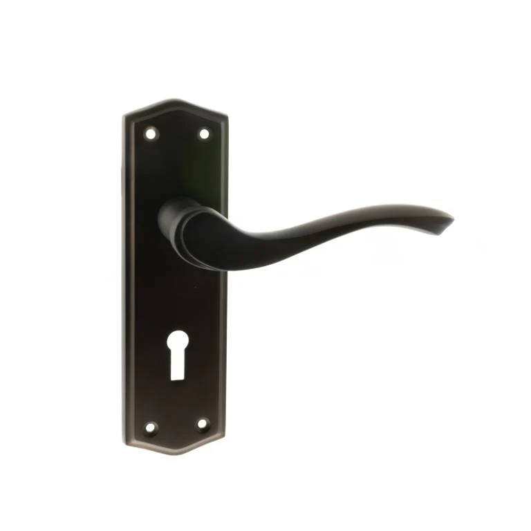 Old English Warwick Key Lever Door Handle on Backplate - Image 3