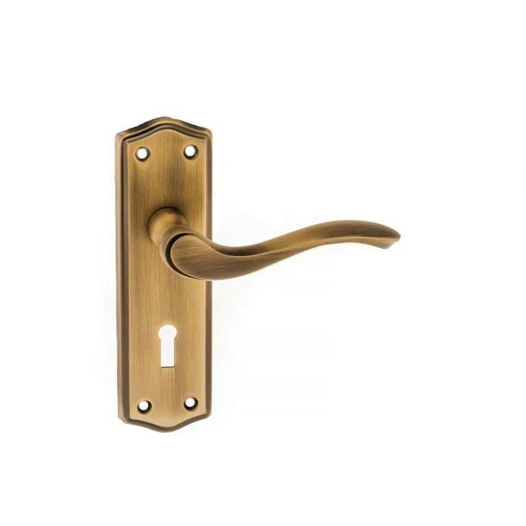 Old English Warwick Key Lever Door Handle on Backplate - Image 6