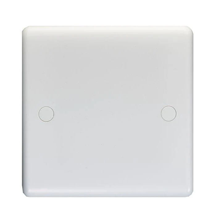 Enhance White Plastic Single Blank Plate - White