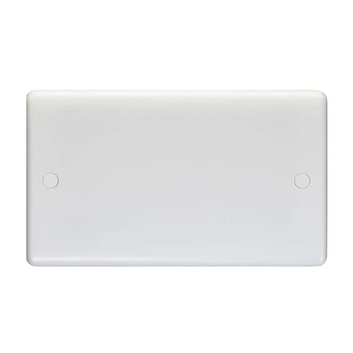 Enhance White Plastic Double Blank Plate - White
