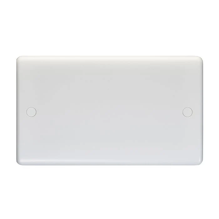 Enhance White Plastic Double Blank Plate - White - Image 2