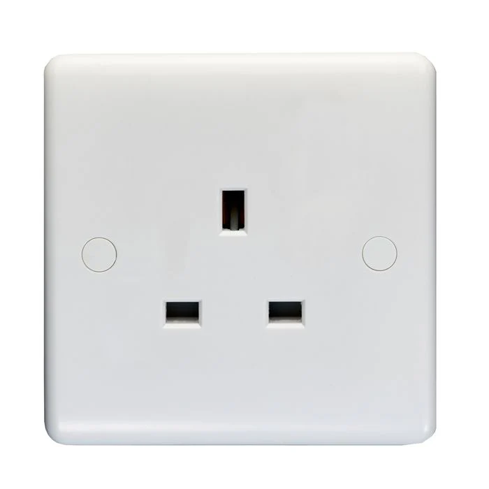 Enhance White Plastic 1 Gang Unswitched Socket - White - Image 2