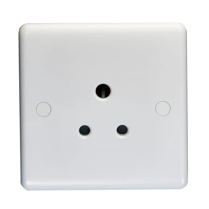 Enhance White Plastic 5 Amp Socket - White