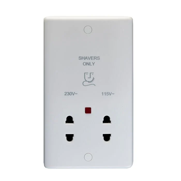 Enhance White Plastic Shaver Socket - White - Image 2