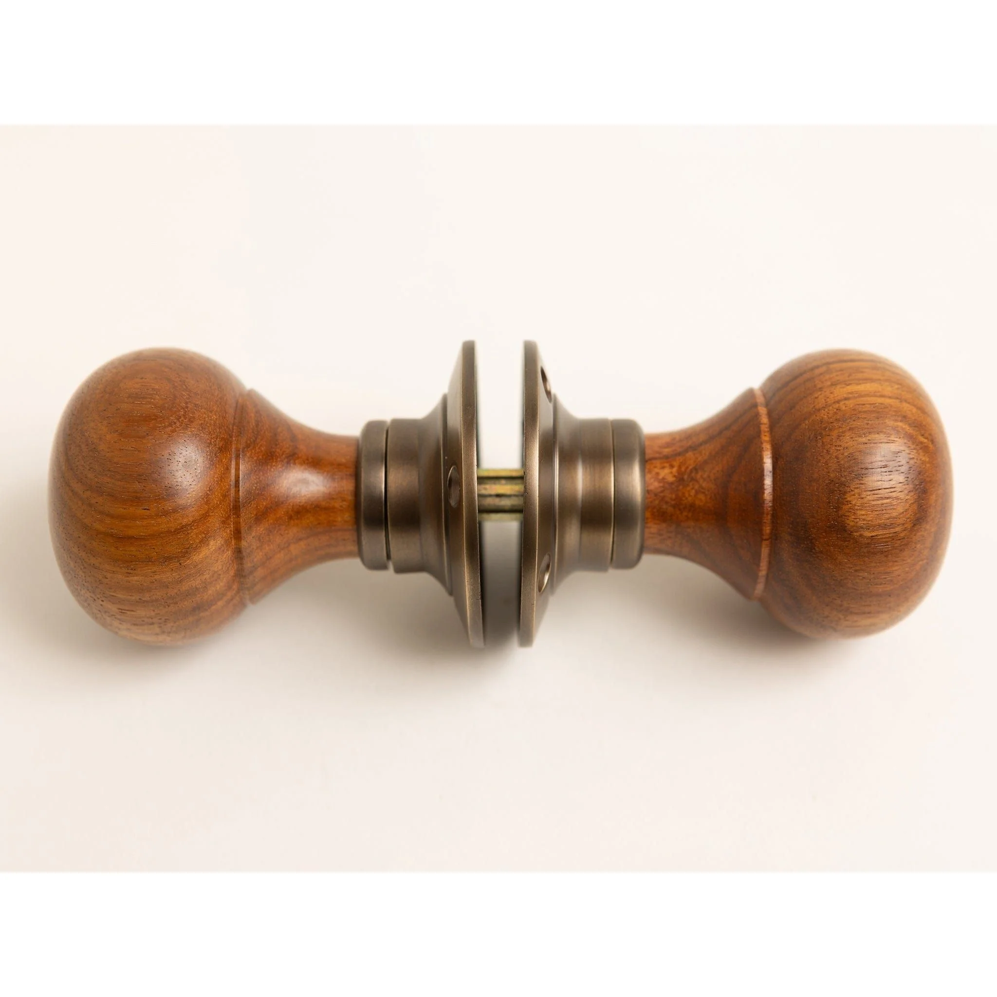 Plain Door Knobs - Rosewood & Antique Brass (Pair) | Thumbturns & Latches - Image 2
