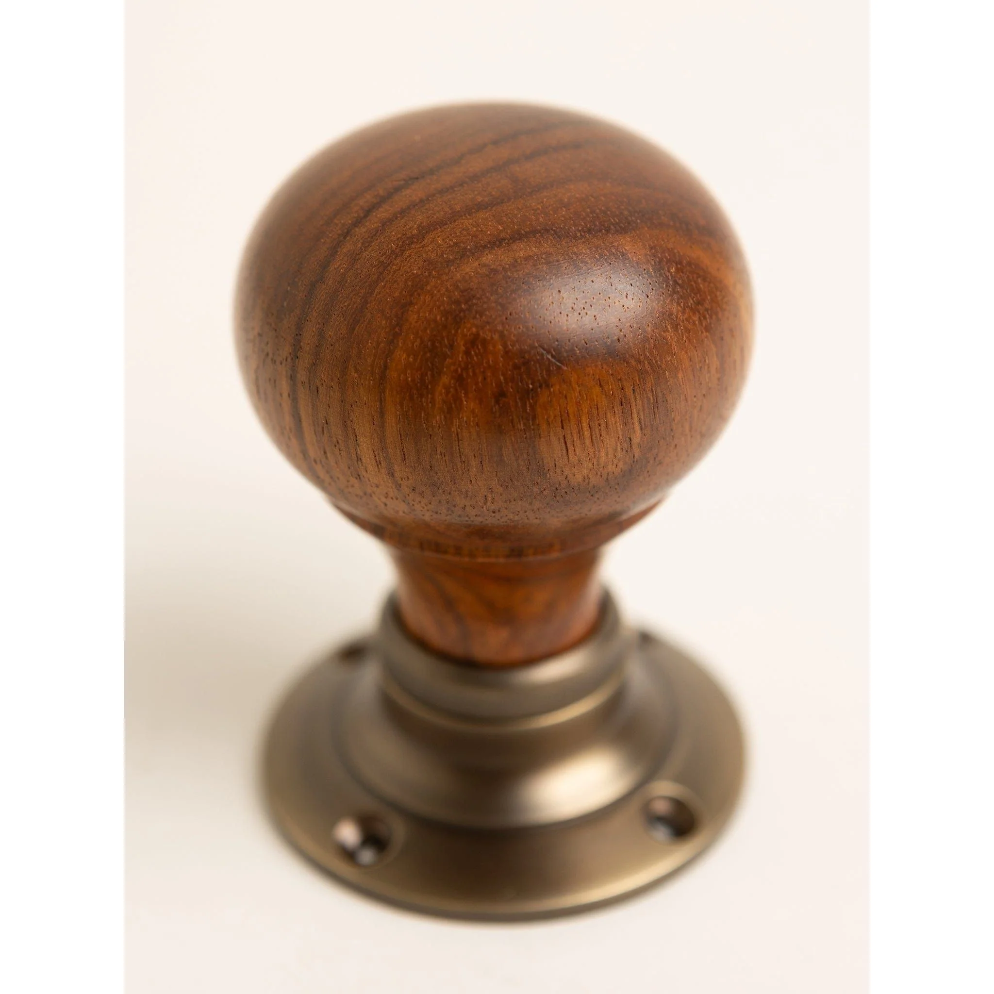 Plain Door Knobs - Rosewood & Antique Brass (Pair) | Thumbturns & Latches - Image 3