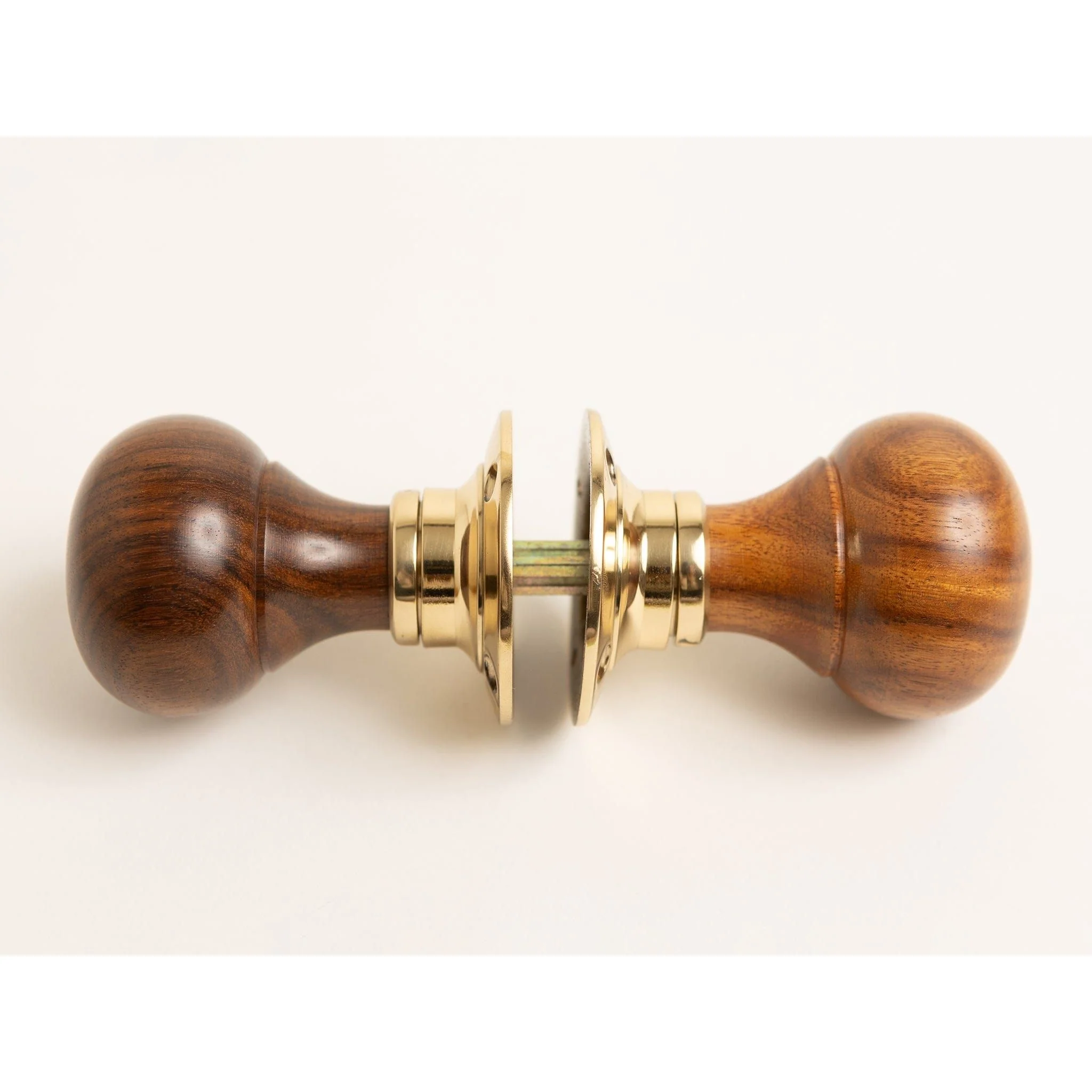 Plain Door Knobs - Rosewood & Polished Brass (Pair) | Thumbturns & Latches - Image 2