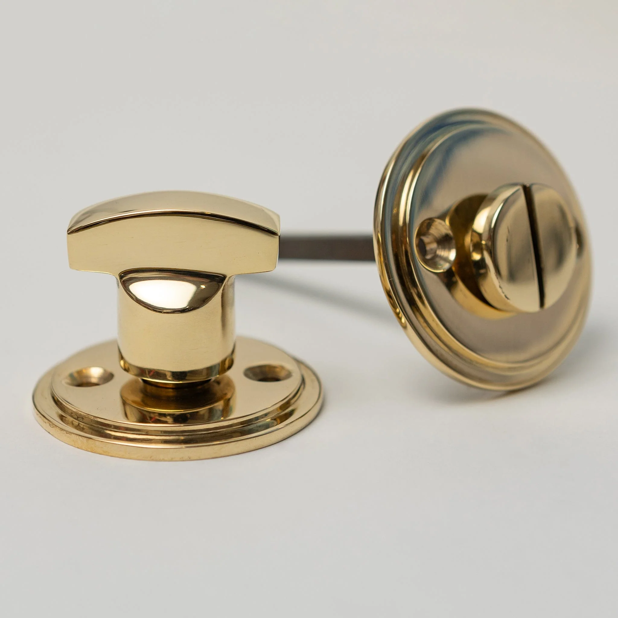 Plain Door Knobs - Rosewood & Polished Brass (Pair) | Thumbturns & Latches - Image 7