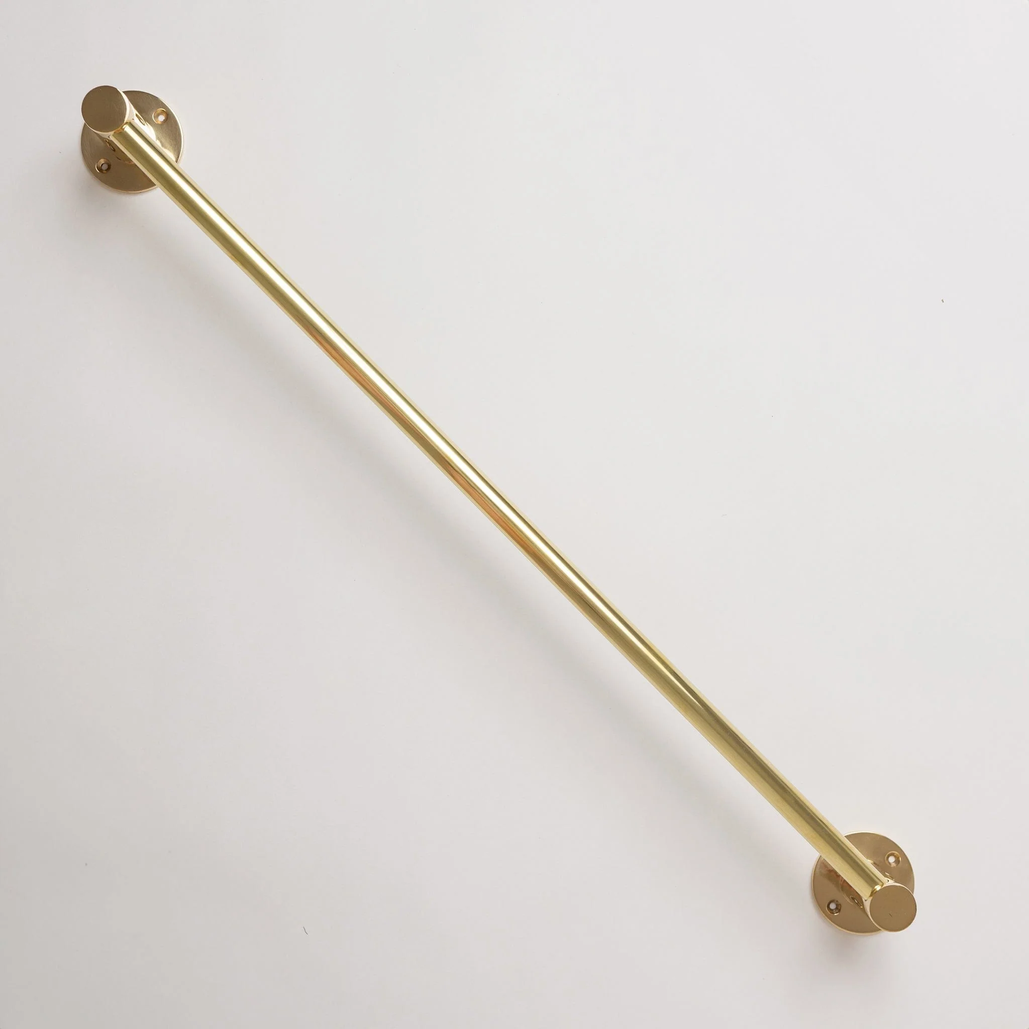 Polished Brass Hook Rail with 3 Brass Hooks - Solid Brass - Image 3