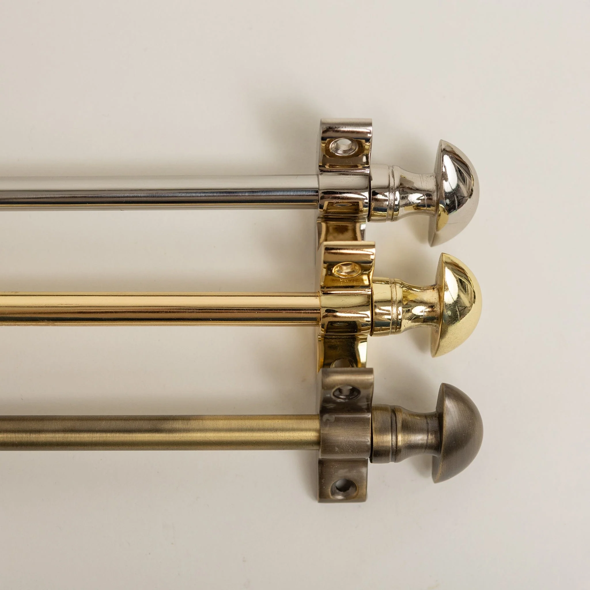 Polished Brass Finish Stair Rods with Mushroom Finials - 725mm - Image 3