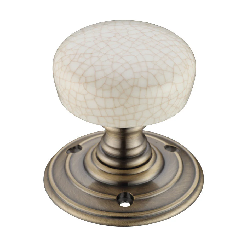 Porcelain Mortice Knob on Round Rose - Face Fix - Image 3