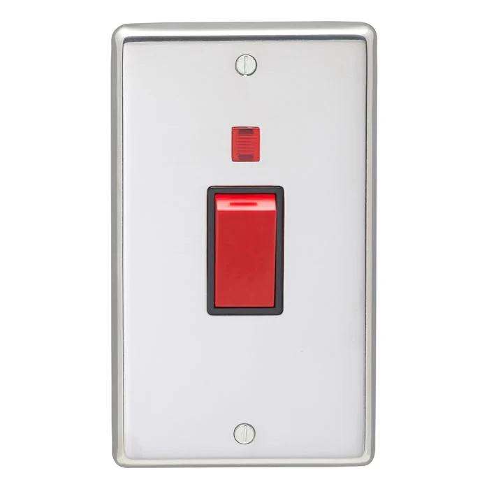 Stainless steel 45Amp Switch With Neon Indicator - Polished Stainless Steel - Image 2