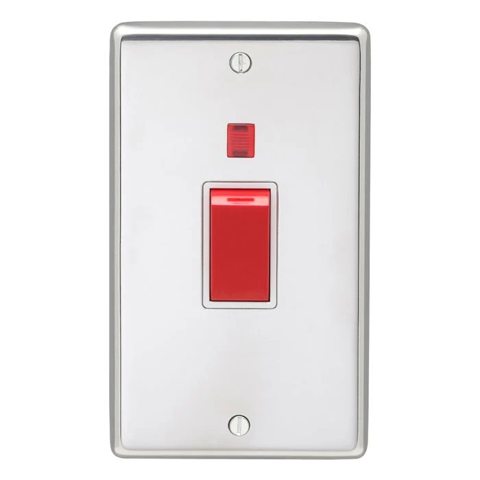 Stainless steel 45Amp Switch With Neon Indicator - Polished Stainless Steel - Image 2