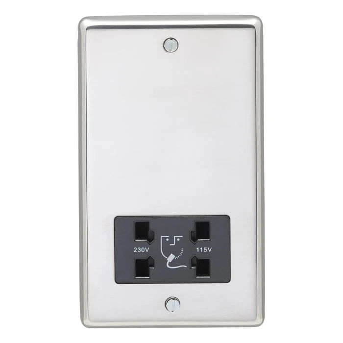 Stainless steel Shaver Socket - Polished Stainless Steel - Image 2