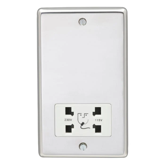 Stainless steel Shaver Socket - Polished Stainless Steel - Image 2
