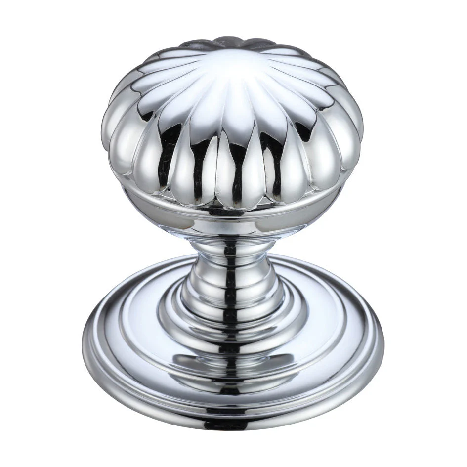 Flower Mortice Knob on Round Rose - Concealed Fix - Image 2