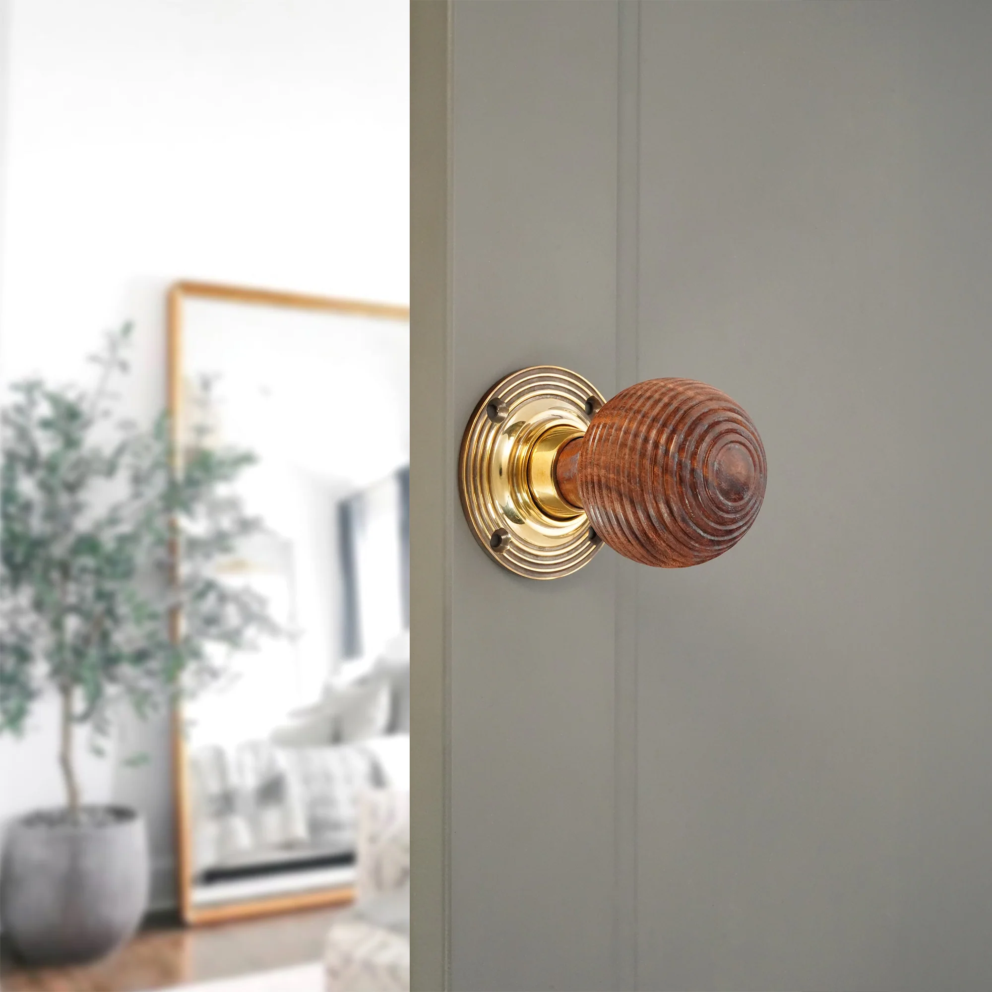 Rosewood Beehive Rim/Mortice Door Knob - Image 5