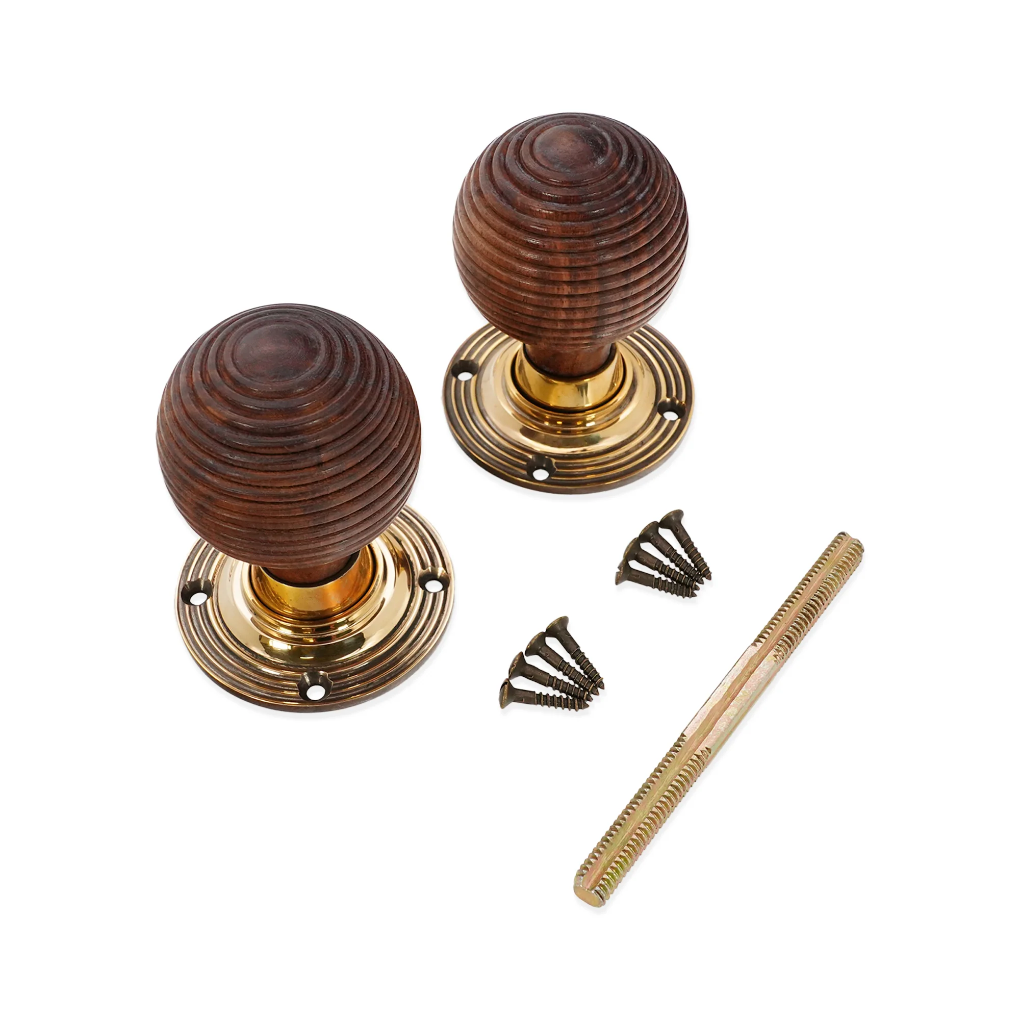Rosewood Beehive Rim/Mortice Door Knob - Image 6