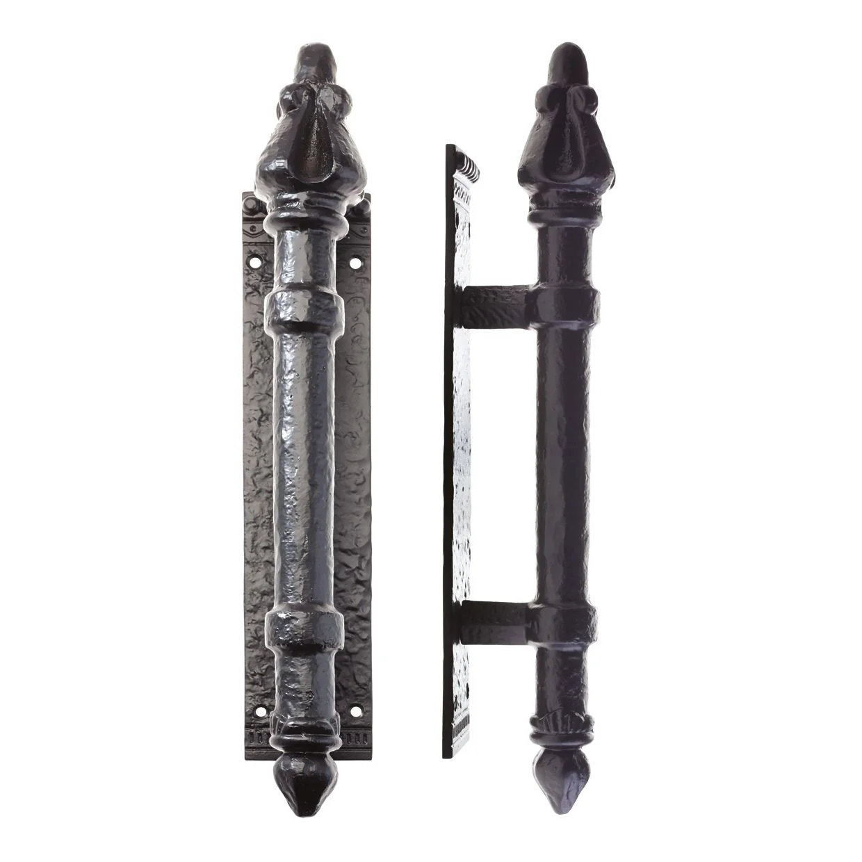 Round Pull Handle on Backplate - 304mm x 63mm - 2.5mm