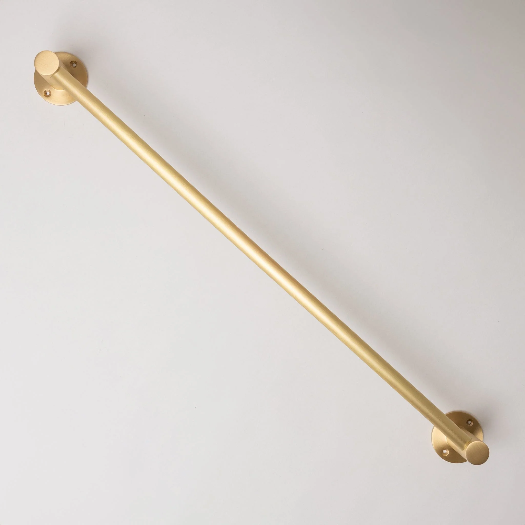 Satin Brass Hook Rail with 3 Brass Hooks - Solid Brass - Image 4