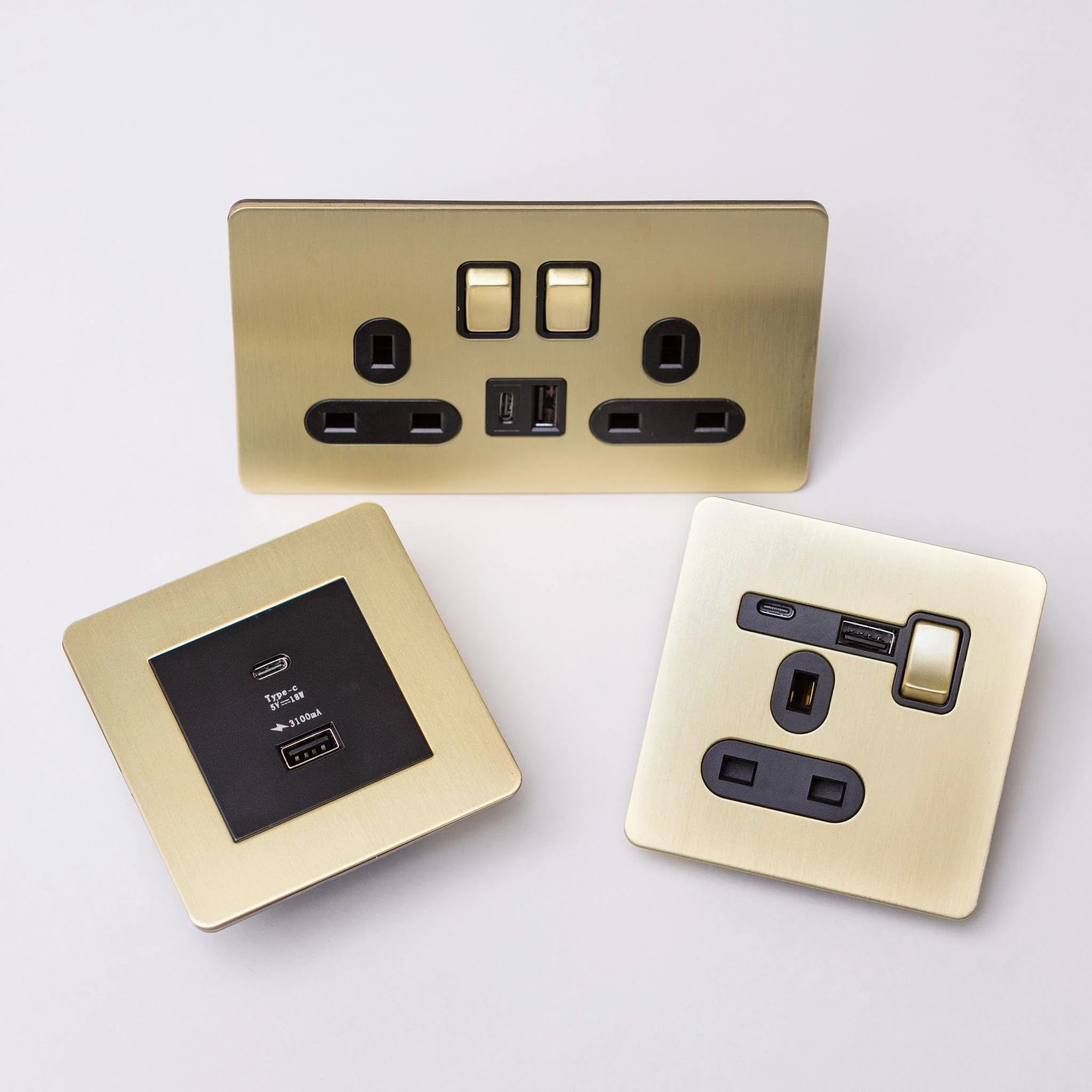 Satin Brass Switches and Sockets - J Series - Image 29