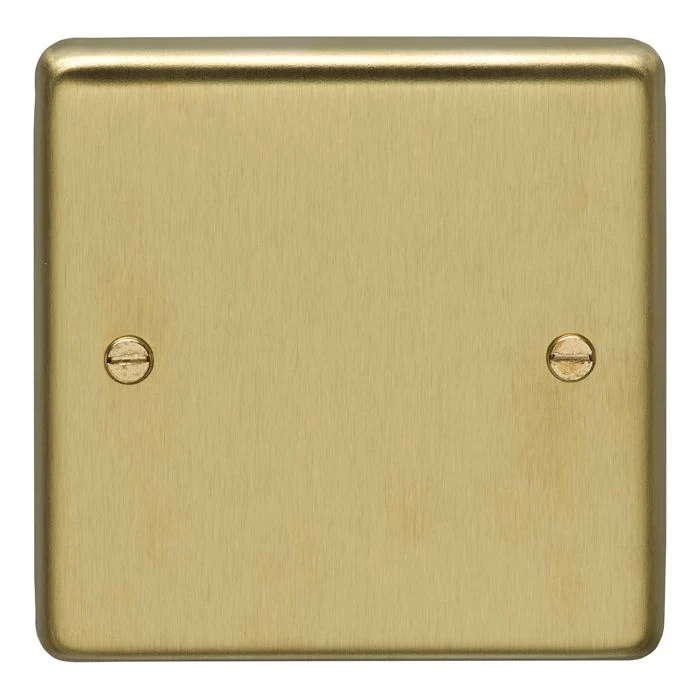 Stainless steel Single Blank Plate - Satin Brass - Image 2