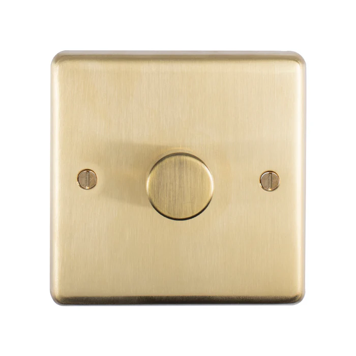 Stainless steel 1 Gang Dimmer - Satin Brass - Image 2