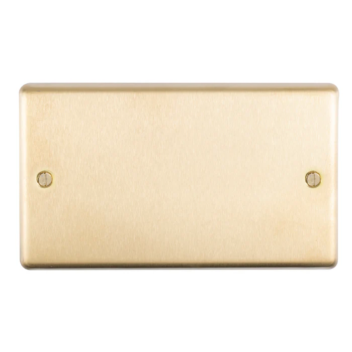 Stainless steel Double Blank Plate - Satin Brass - Image 2