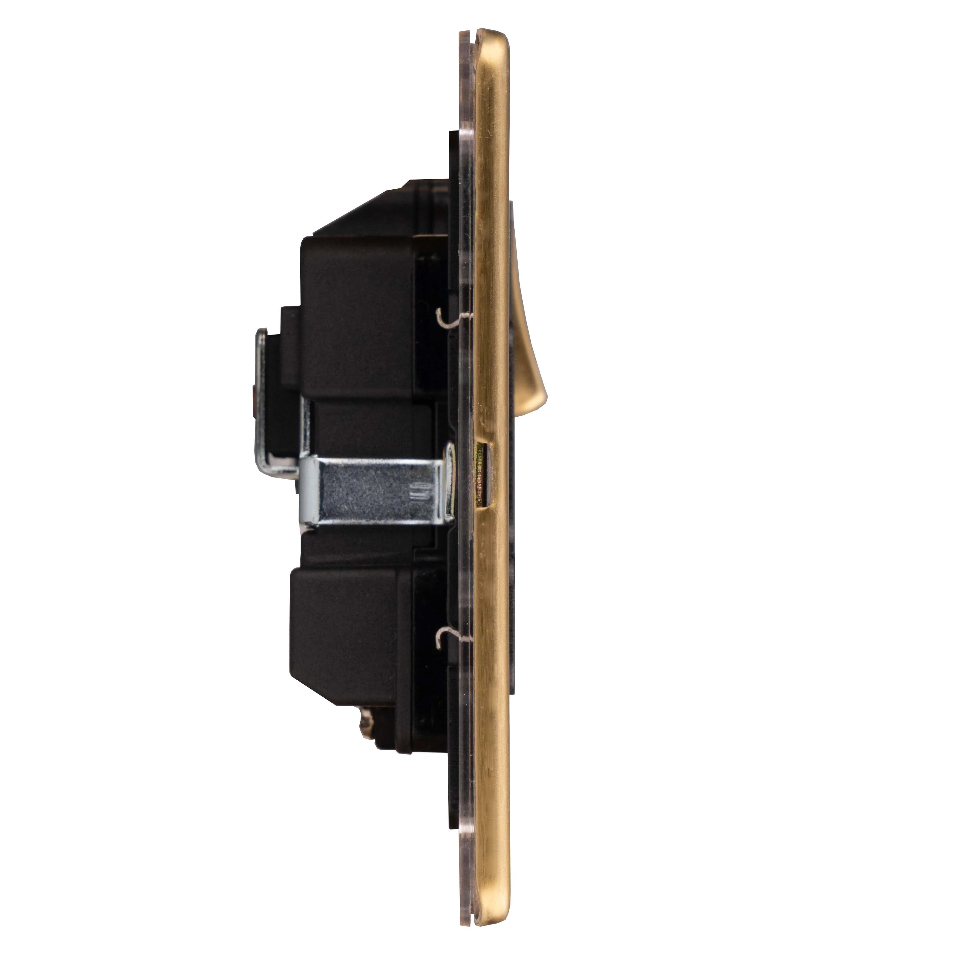 Stainless steel 2 Gang Socket - Satin Brass - Image 5