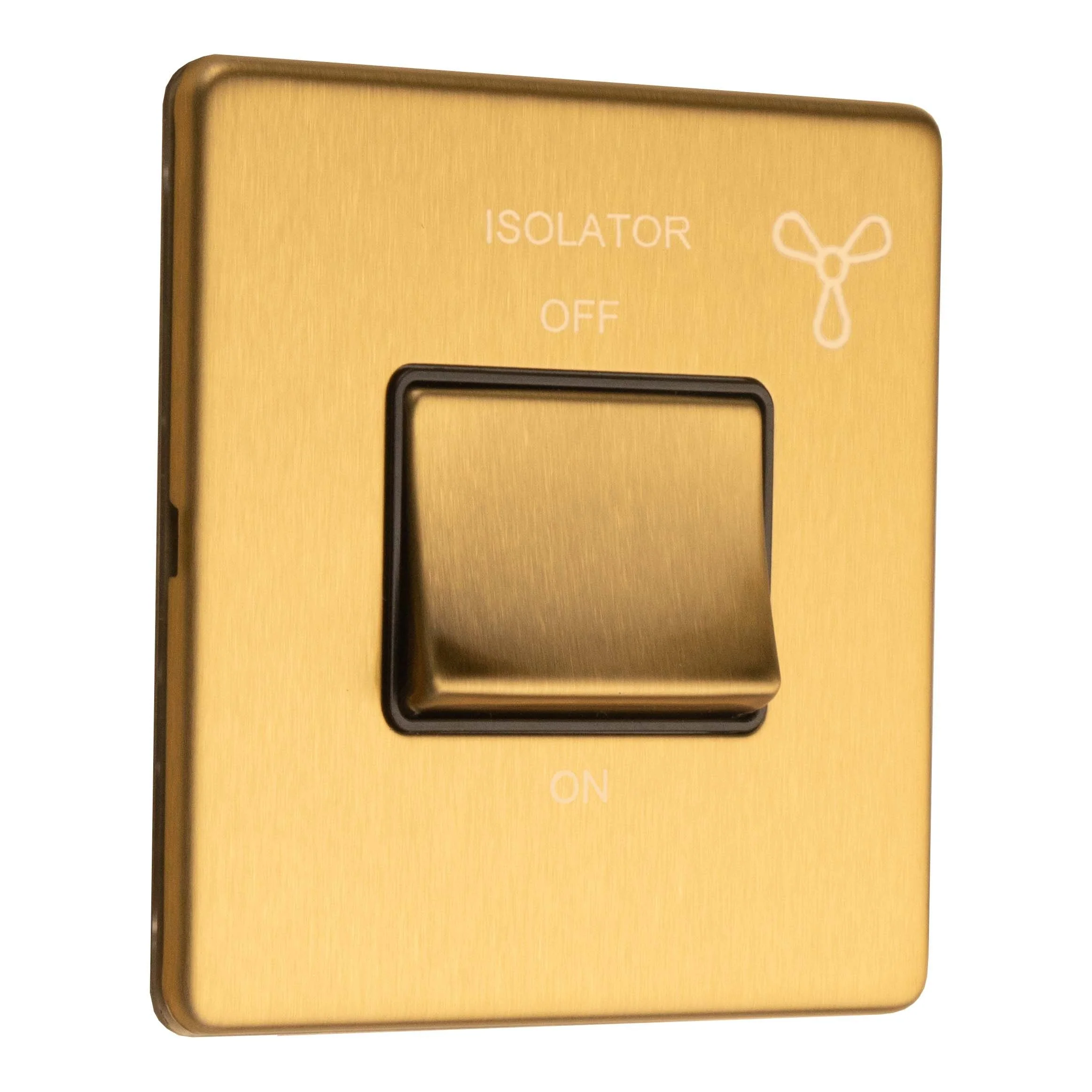 Stainless steel Fan Switch - Satin Brass - Image 3