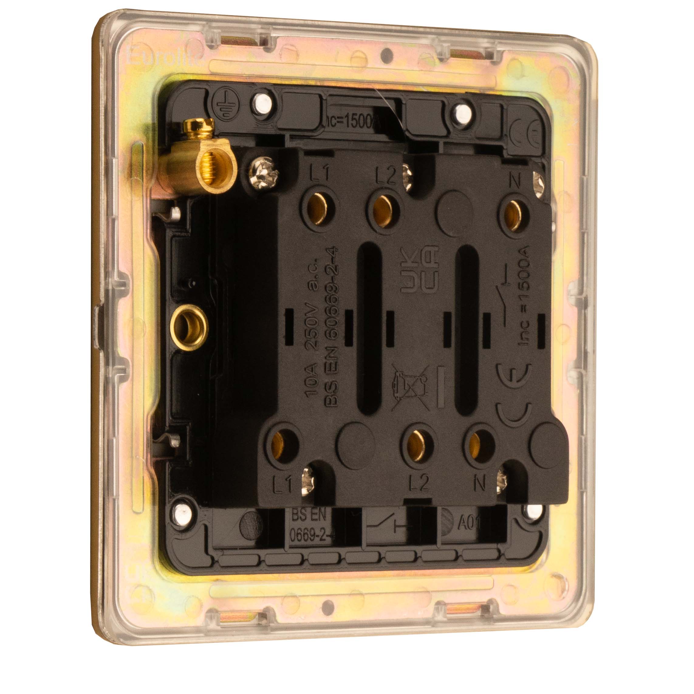 Stainless steel Fan Switch - Satin Brass - Image 4