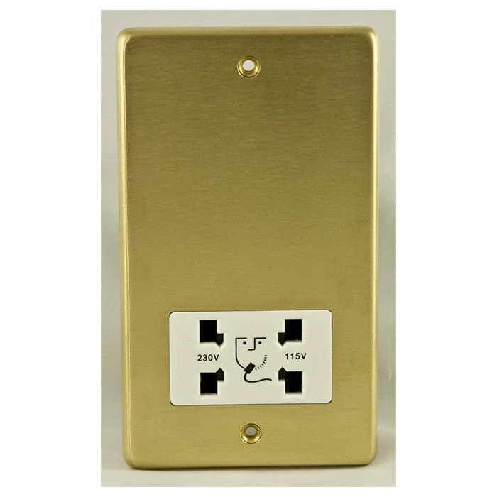 Stainless steel Shaver Socket - Satin Brass