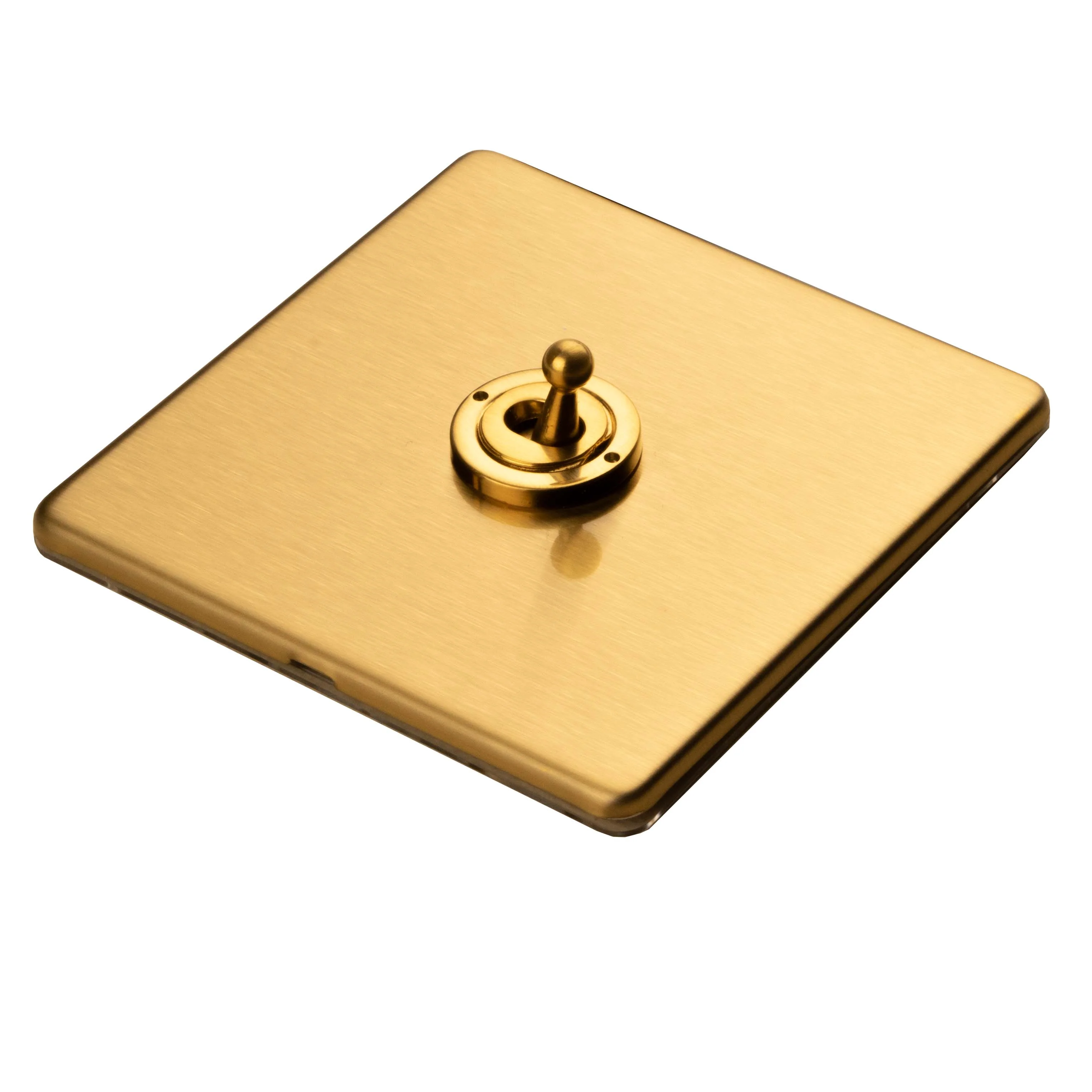 Stainless steel 1 Gang Toggle Switch - Satin Brass - Image 5