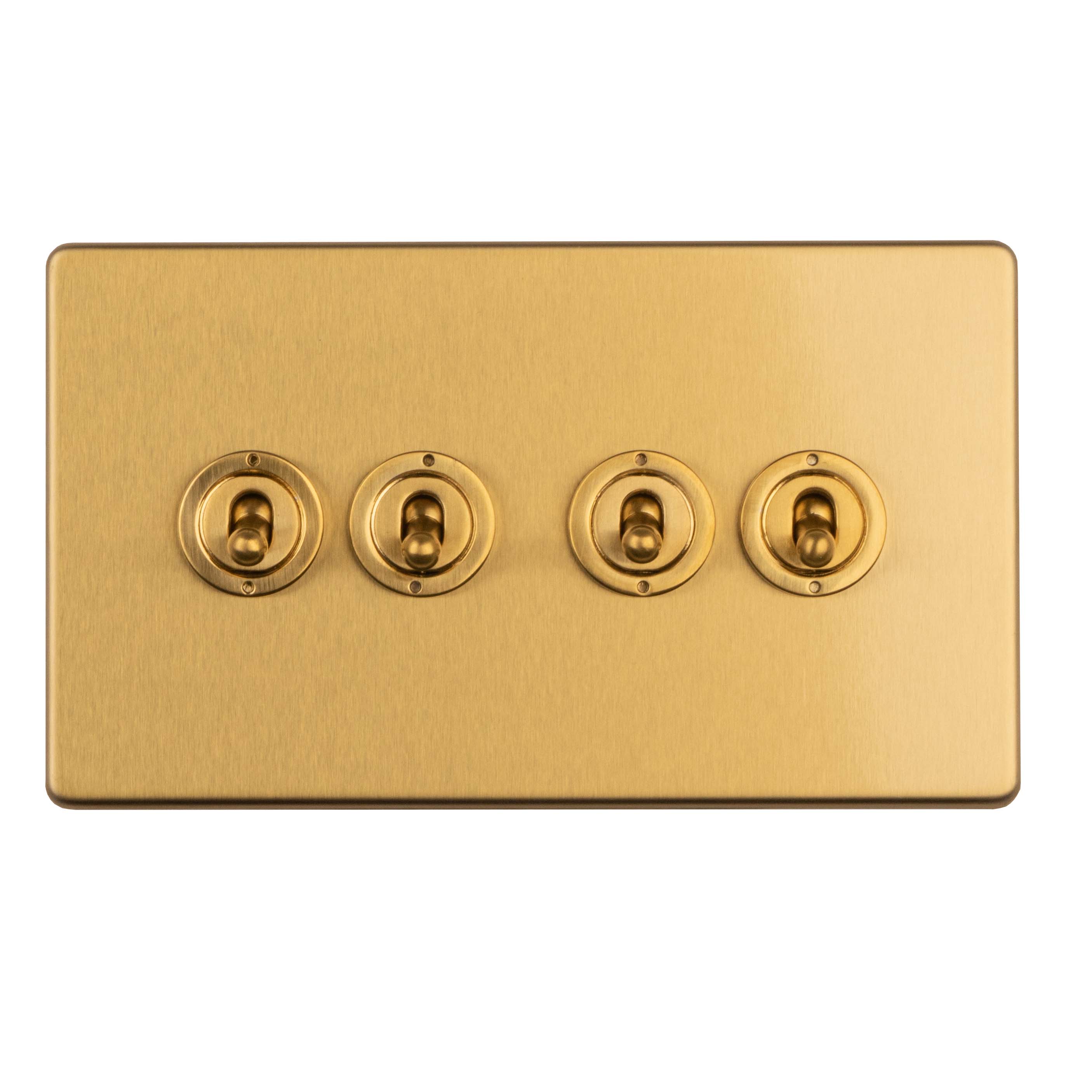 Stainless steel 4 Gang Toggle Switch - Satin Brass - Image 6