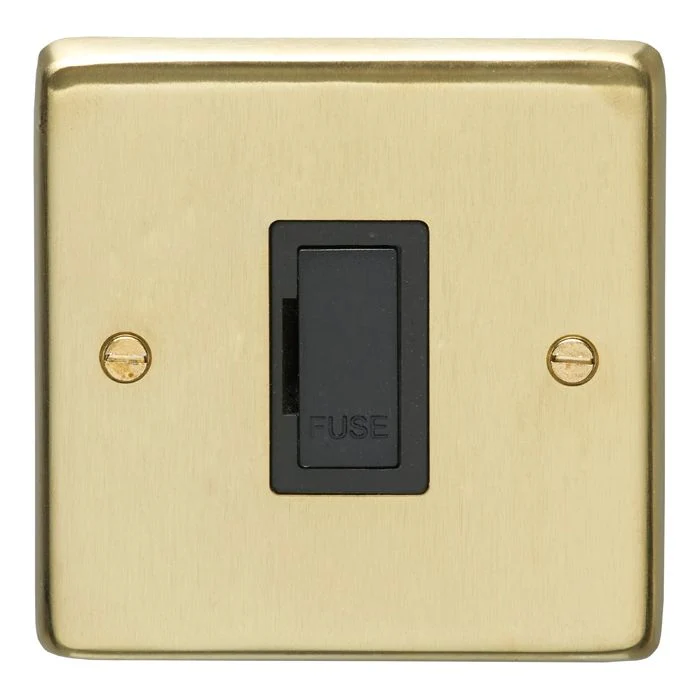 Stainless steel Unswitched Fuse Spur - Satin Brass - Image 2