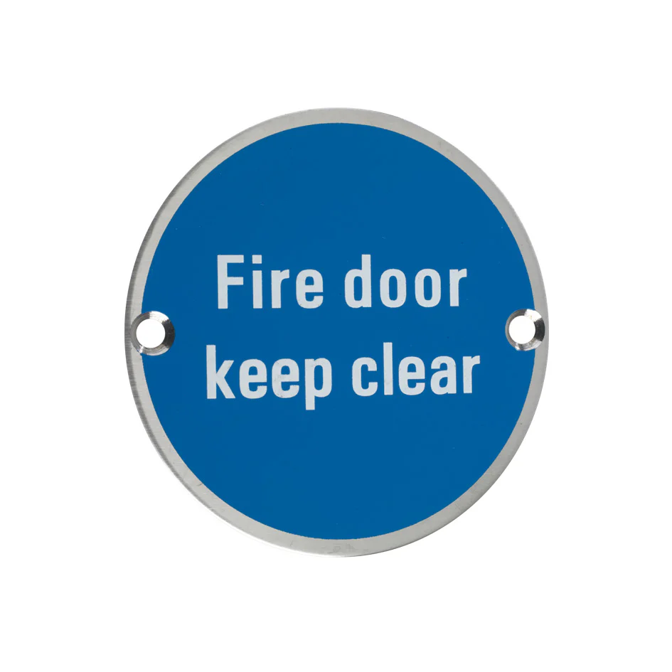 Signage - Fire Door Keep Clear - 76mm dia - Image 12